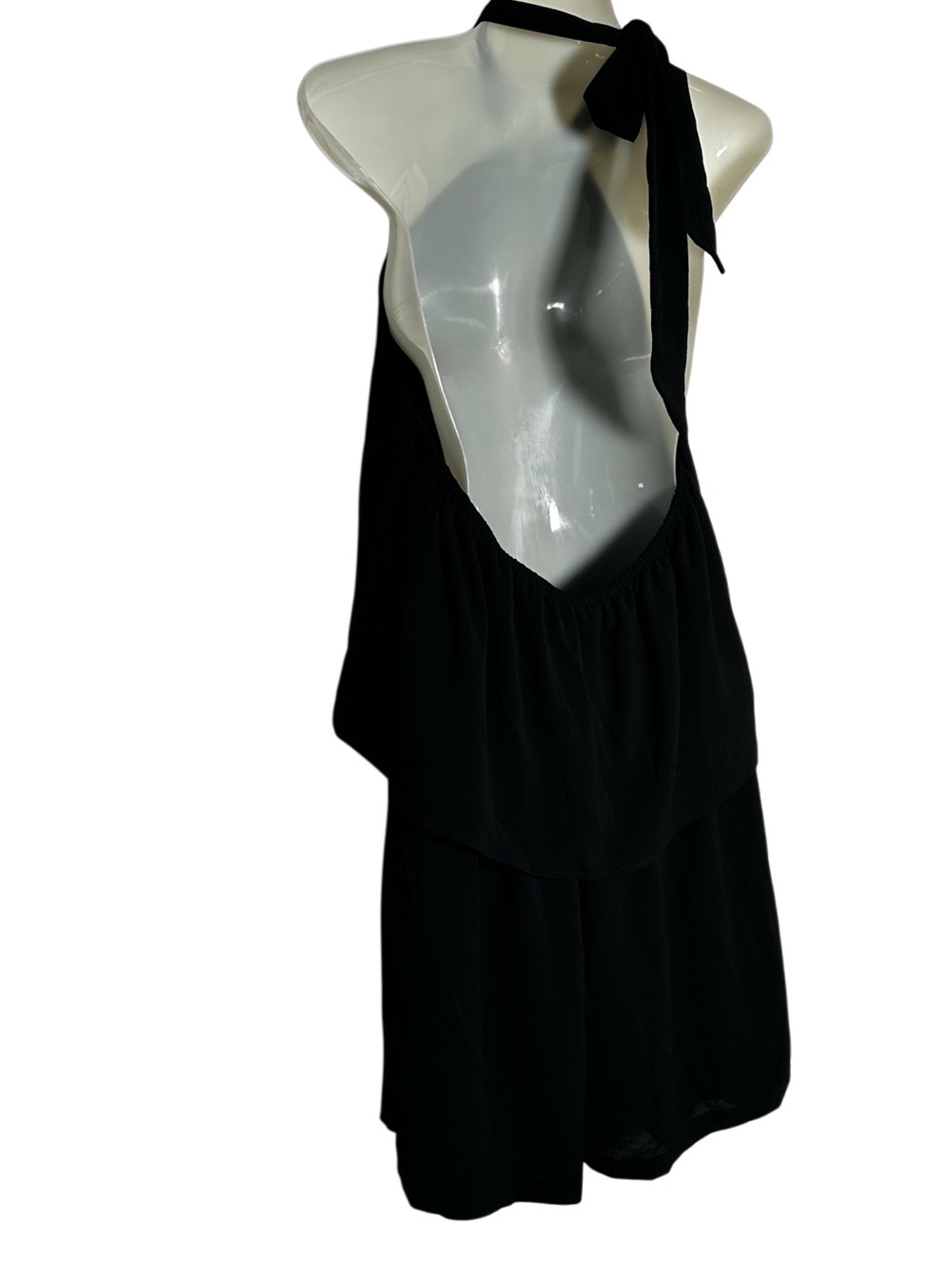 H&M Black Shorts Halter Neck Romper with Tie Size Medium Like New Elastic waist - Picture 9 of 10
